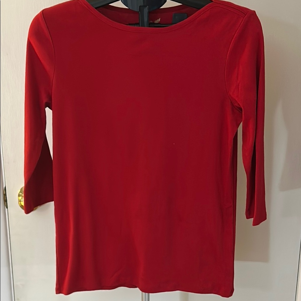 Faded Glory Red Fitted T-Shirt Blouse